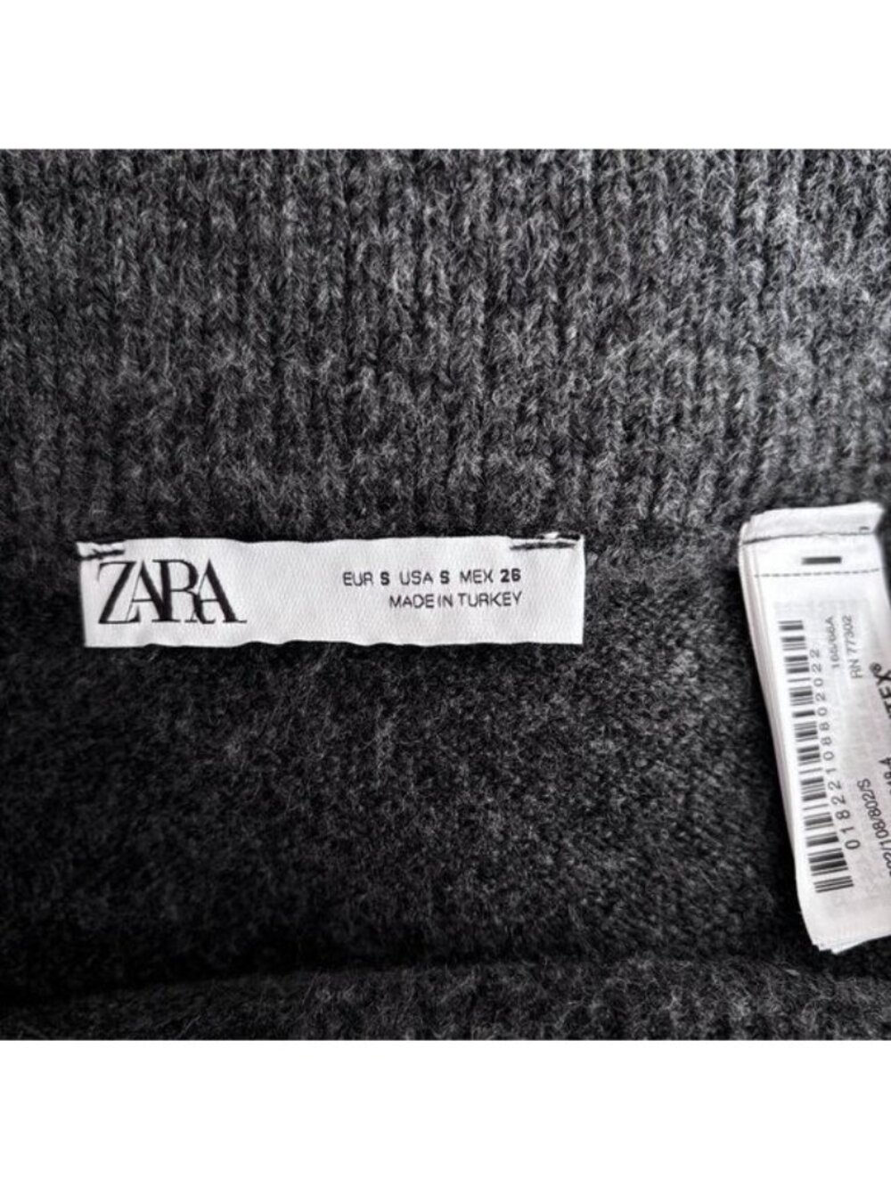 Zara Charcoal Knit Two Piece Set Sleeveless Top & Midi Skirt Minimal Size S - Picture 11 of 11
